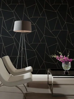 Antonina Vella Modern Metals Nazca Wallpaper - Black & Gold