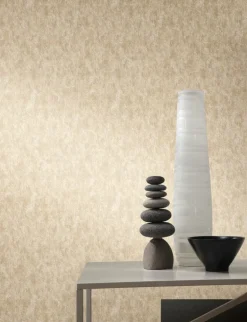 Antonina Vella Modern Metals Shimmering Patina Wallpaper - Gold on Silver