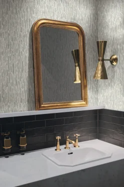 Antonina Vella Modern Metals Metallic Cascade Wallpaper - Cream & Silver