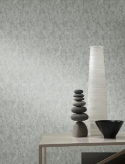Antonina Vella Modern Metals Shimmering Patina Wallpaper - Spa & Silver