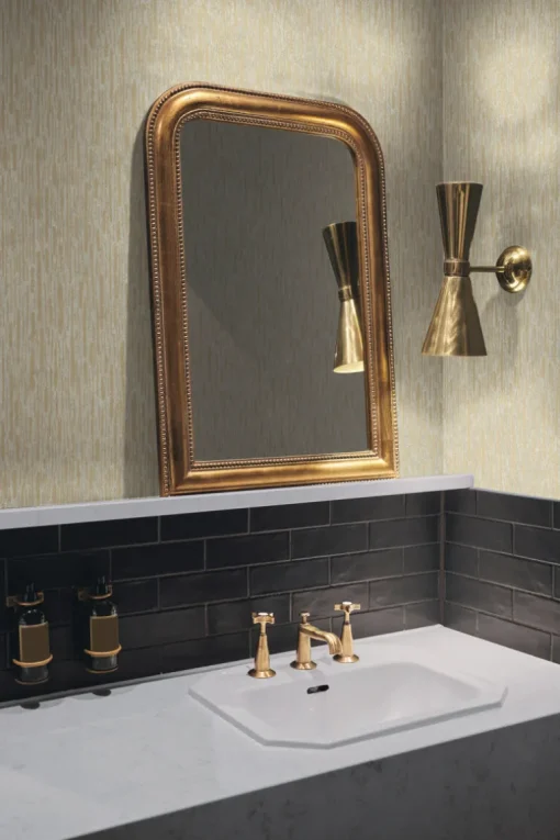 Antonina Vella Modern Metals Metallic Cascade Wallpaper - Neutral & Gold