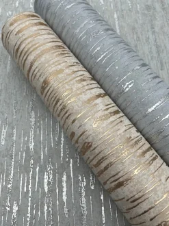 Antonina Vella Modern Metals Metallic Cascade Wallpaper - Neutral & Gold