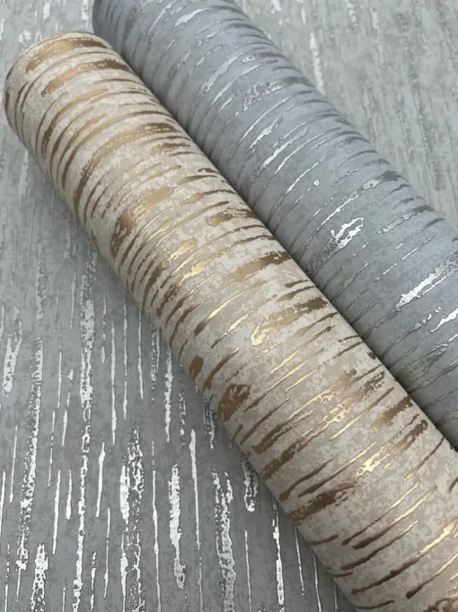 Antonina Vella Modern Metals Metallic Cascade Wallpaper - Neutral & Gold