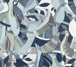Artistic Abstracts Fauvist Flock Wallpaper - Blue