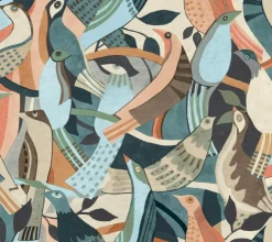 Artistic Abstracts Fauvist Flock Wallpaper - Multi