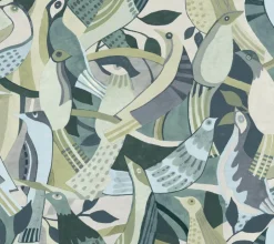 Artistic Abstracts Fauvist Flock Wallpaper - Green
