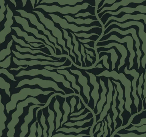 Artistic Abstracts Fern Fronds Wallpaper - Black
