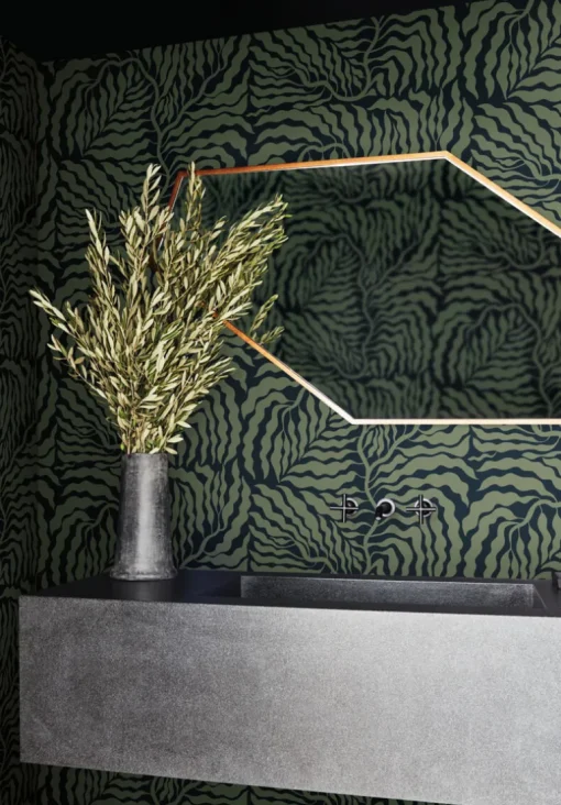 Artistic Abstracts Fern Fronds Wallpaper - Black