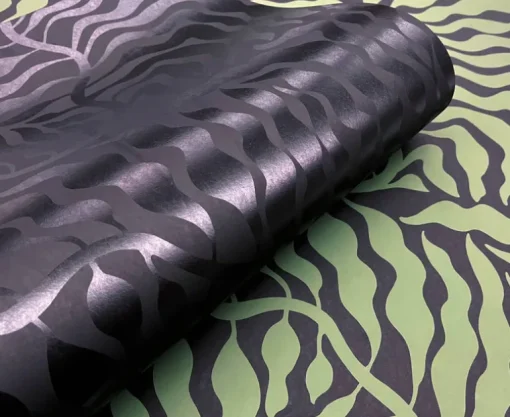 Artistic Abstracts Fern Fronds Wallpaper - Black