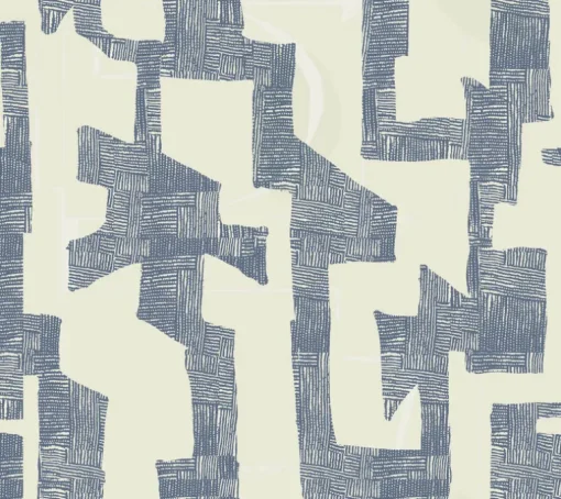 Artistic Abstracts Modern Tribal Wallpaper - Blue