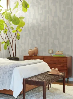 Artistic Abstracts Modern Tribal Wallpaper - Gray