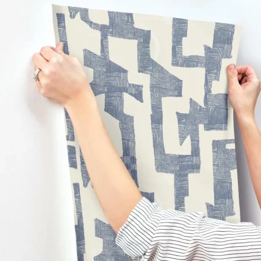 Artistic Abstracts Modern Tribal Wallpaper - Blue