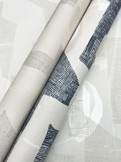 Artistic Abstracts Modern Tribal Wallpaper - Blue