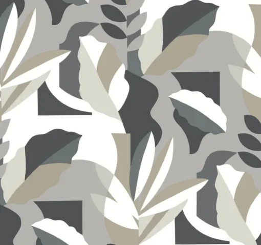 Artistic Abstracts Papier Colle Wallpaper - Black