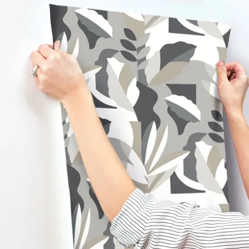 Artistic Abstracts Papier Colle Wallpaper - Black