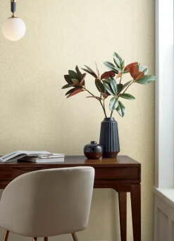 A-Street Prints Botanica Ashbee Faux Fabric Wallpaper - Yellow