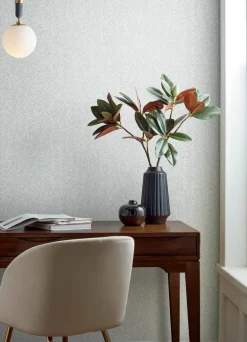 A-Street Prints Botanica Ashbee Faux Fabric Wallpaper - Light Grey
