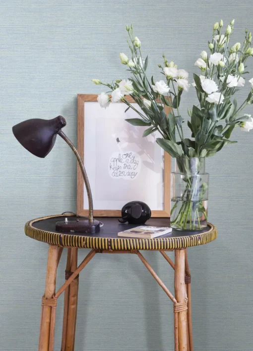 A-Street Prints Botanica Agave Faux Grasscloth Wallpaper - Blue