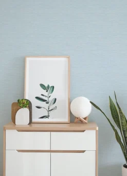 A-Street Prints Botanica Agave Faux Grasscloth Wallpaper - Blue