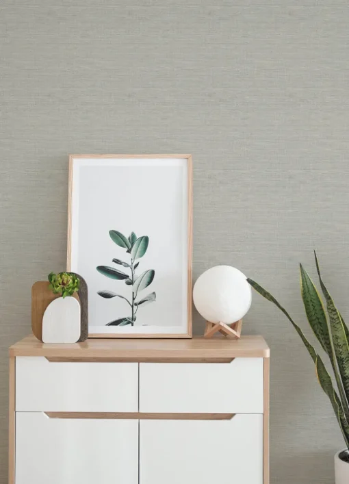A-Street Prints Botanica Agave Faux Grasscloth Wallpaper - Stone