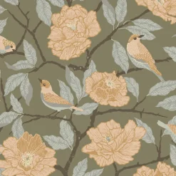 A-Street Prints Botanica Bernadina Rosebush Wallpaper - Moss
