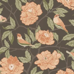 A-Street Prints Botanica Bernadina Rosebush Wallpaper - Black