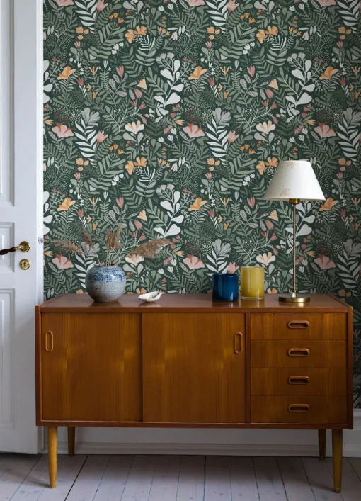 A-Street Prints Botanica Brittsommar Wallpaper - Evergreen