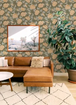 A-Street Prints Botanica Bernadina Rosebush Wallpaper - Moss