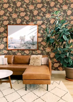 A-Street Prints Botanica Bernadina Rosebush Wallpaper - Black