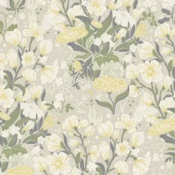 A-Street Prints Botanica Hava Meadow Flowers Wallpaper - Yellow