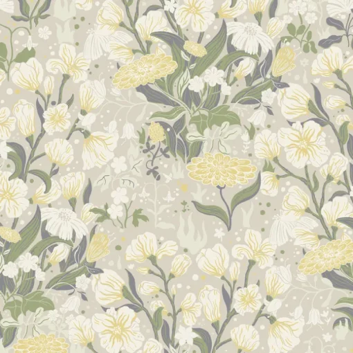 A-Street Prints Botanica Hava Meadow Flowers Wallpaper - Yellow