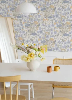 A-Street Prints Botanica Hava Meadow Flowers Wallpaper - Light Blue