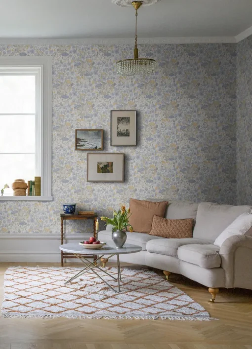 A-Street Prints Botanica Hava Meadow Flowers Wallpaper - Light Blue