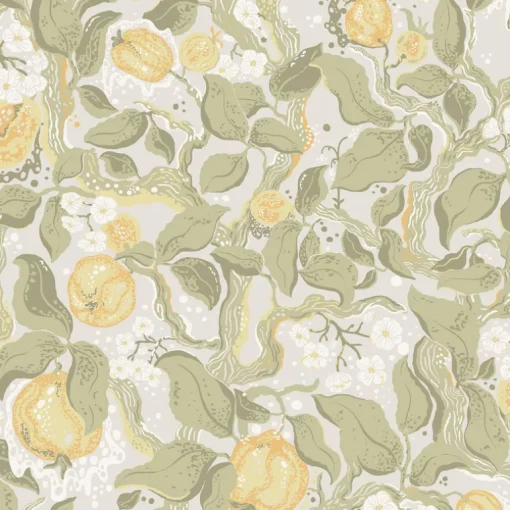 A-Street Prints Botanica Kort Fruit & Floral Wallpaper - Sage