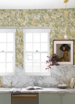 A-Street Prints Botanica Kort Fruit & Floral Wallpaper - Sage