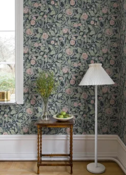 A-Street Prints Botanica Kort Fruit & Floral Wallpaper - Dark Blue