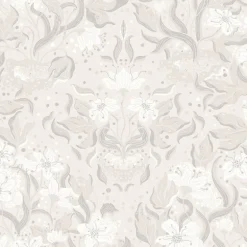A-Street Prints Botanica Lisa Floral Damask Wallpaper - Grey
