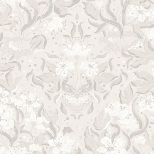 A-Street Prints Botanica Lisa Floral Damask Wallpaper - Grey