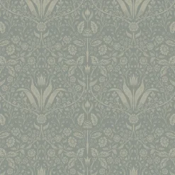 A-Street Prints Botanica Mara Tulip Ogee Wallpaper - Green