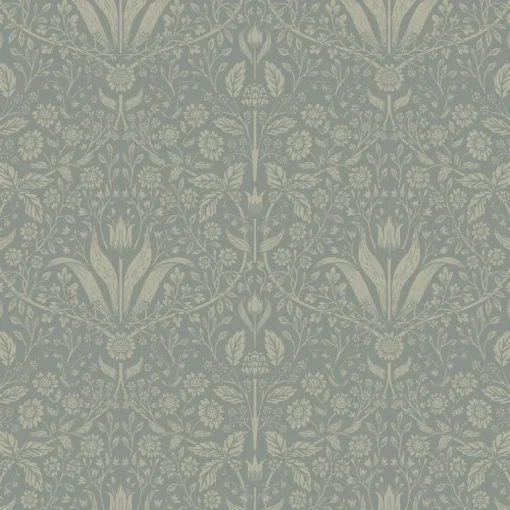 A-Street Prints Botanica Mara Tulip Ogee Wallpaper - Green