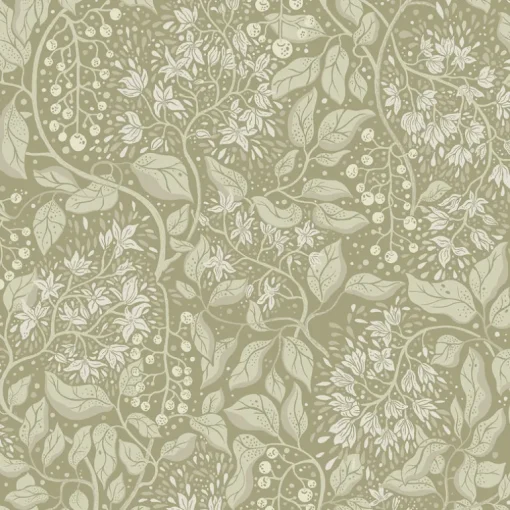 A-Street Prints Botanica Turi Twining Vines Wallpaper - Moss