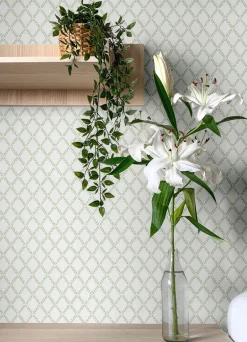 A-Street Prints Botanica Trevor Leaf Trellis Wallpaper - Sage