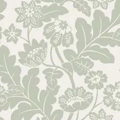 A-Street Prints Georgia Augusta Flock Wallpaper - Silver