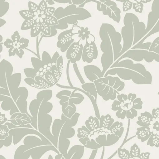 A-Street Prints Georgia Augusta Flock Wallpaper - Silver