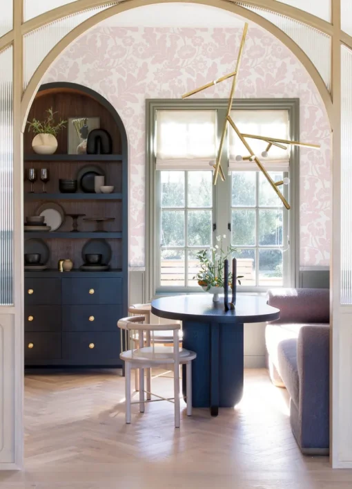 A-Street Prints Georgia Augusta Flock Wallpaper - Pink