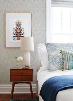 A-Street Prints Georgia Fernback Wallpaper - Grey