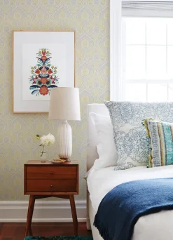 A-Street Prints Georgia Fernback Wallpaper - Yellow