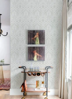 A-Street Prints Georgia Fernback Wallpaper - Grey