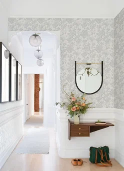 A-Street Prints Georgia Helen Wallpaper - Light Grey