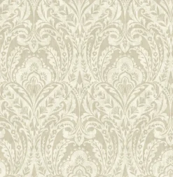 A-Street Prints Haberdashery Berkshire Damask Wallpaper - Beige